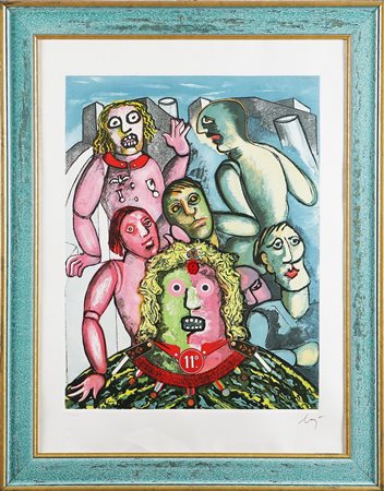 BAJ ENRICO (1924 - 2003) Il generale e i suoi fantasmi. Acquaforte,...