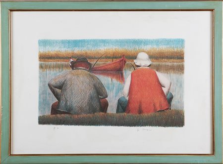 MASI ROBERTO (1940 - 2011) Senza titolo. Litografia. Cm 70x50. Tir. P.A. in...