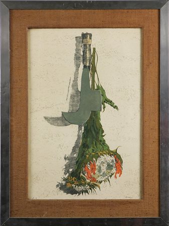 VIGNOZZI PIERO (n. 1934) Fiore. Litografia. Cm 50x70. Tir. P.A. in basso a...