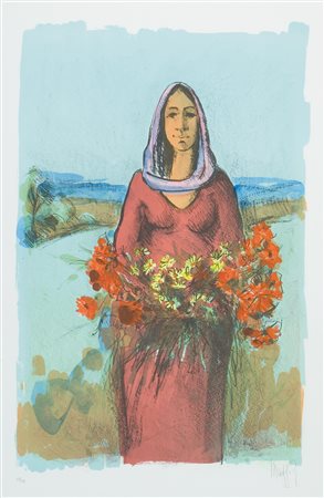 MAGGI GIAMPIETRO (n. 1934) Primavera. Serigrafia. Cm 50x70. Esemplare: P.A.,...