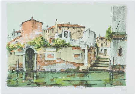 MAGGI GIAMPIETRO (n. 1934) Meriggio a Venezia. Serigrafia. Cm 70x49....