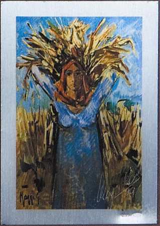 MAGGI GIAMPIETRO (n. 1934) Estate. CromoLitografia su lastra d'argento. Cm...