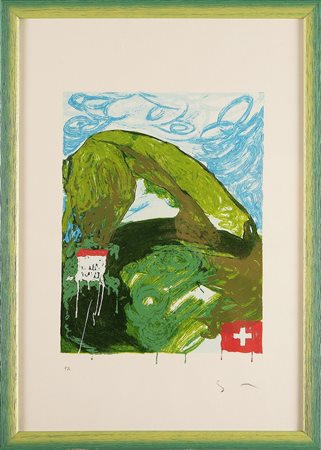 SCHIFANO MARIO (1934 - 1998) Senza titolo. Serigrafia. Cm 50x35. Tir. P.A. a...