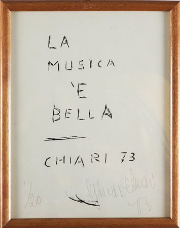 CHIARI GIUSEPPE (1926 - 2007) La musica è bella. 1973. Puntasecca. Cm 23x29....