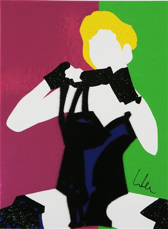 LODOLA MARCO (n. 1955) The popstar Madonna. Serigrafia con floccaggio e...