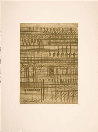 ARNALDO POMODORO (n. 1926) Senza titolo. Acquaforte. Cm 44x58. 1977....