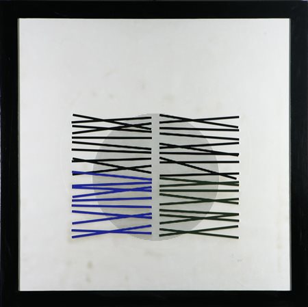 SOTO JESUS RAFAEL (1923 - 2005) Senza titolo. Cm 94x94. Autentica a cura di...