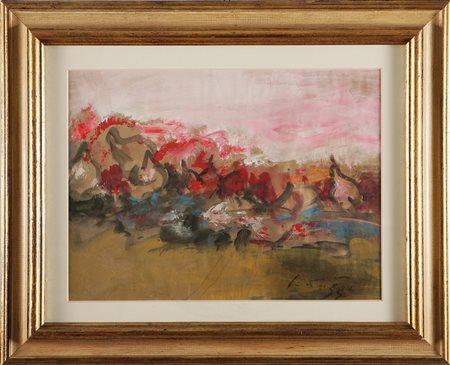 SCATIZZI SERGIO (1918 - 2009) Natura morta. Tecnica mista su carta. Cm 46x35....