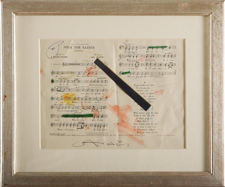 CHIARI GIUSEPPE (1926 - 2007) Spartiti 2. Collage su carta. Cm 33x25. Firma...
