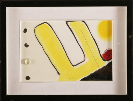 FUSI WALTER (n. 1924) Senza titolo. Tecnica mista su cartone. Cm 30x20. Firma...