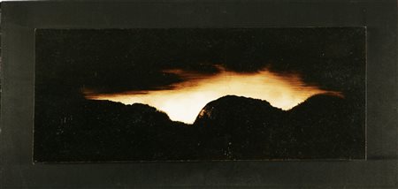 DUSIO MAURIZIO Montagne 2006. Olio su cartone pressato. Cm 49,5x20. Cornice...