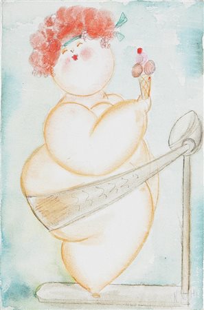 VIETTI NICOLA (n. 1945) Senza titolo. Tecnica mista su cartone telato. Cm...