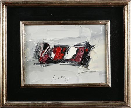 SCATIZZI SERGIO (1918 - 2009) Astratto. 2004. Olio su tavola. Cm 40x29. Al...