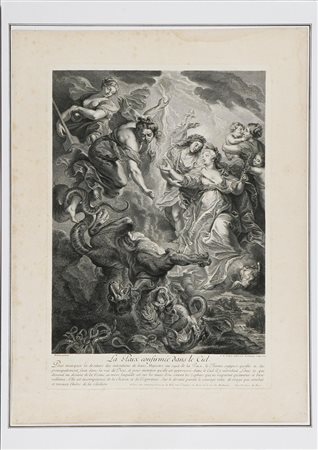 DUCHANGE GASPARD (1666 - 1757) La pace confermata dal cielo. 1709. Acquaforte...