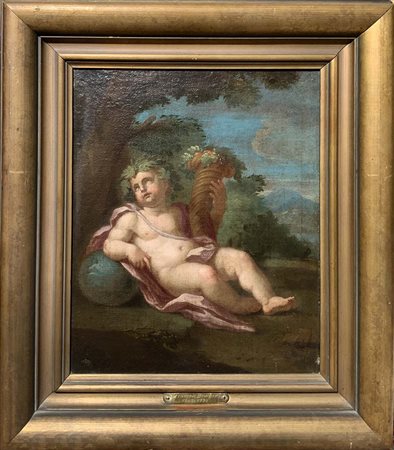 Cerchia di François Boucher (Parigi, 1703 – Parigi, 1770). Putto baccante con...