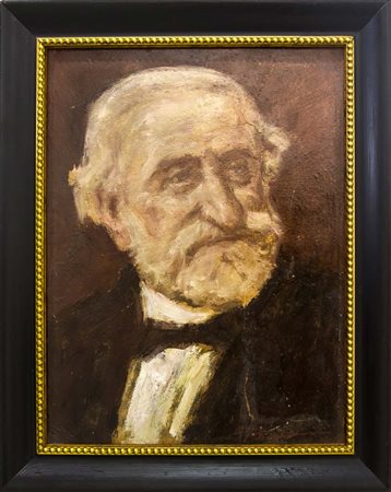 Pittore Italiano del XIX/XX secolo. Ritratto di Guseppe Verdi. 34X25, olio su...