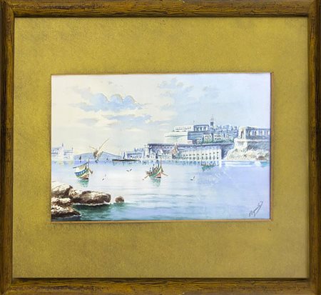 Vincenzo Esposito (Malta, 1886 – Benevento, 1946). Valletta, Malta. 17x 34,...
