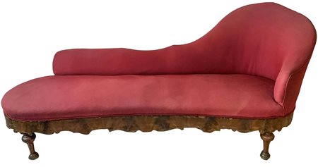 Divanetto dormouse in legno di mogano, XIX secolo. Cm 218x50.