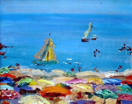 CARLO CORSI, Marina a Celle, c. 1920