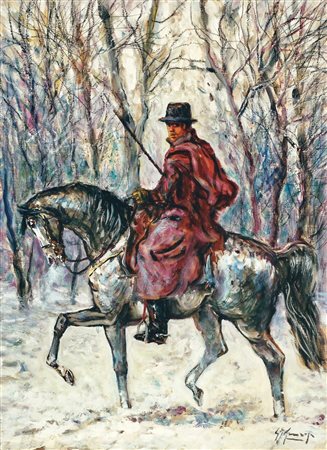 GIOVAN FRANCESCO GONZAGA, Buttero sulla neve, c. 1990