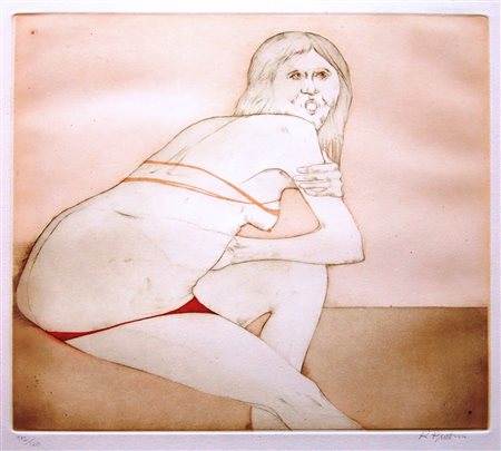 KARL PLATTNER, Donna in rosa, 1983