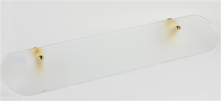 MENSOLA DA BAGNO in metallo dorato e vetro opaco cm 69x12