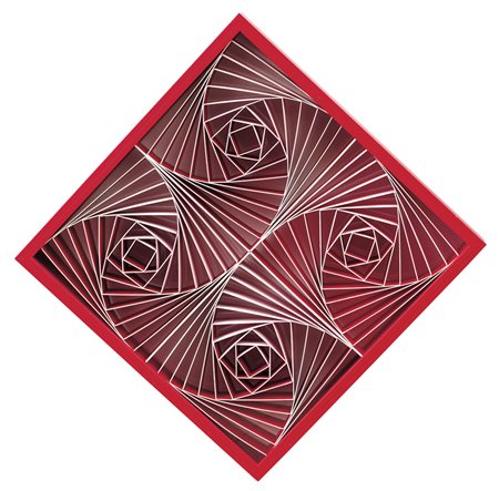 MANFREDO MASSIRONI Padova 1937 - Padova 01/12/2011 Quadrati ruotati rossi,...