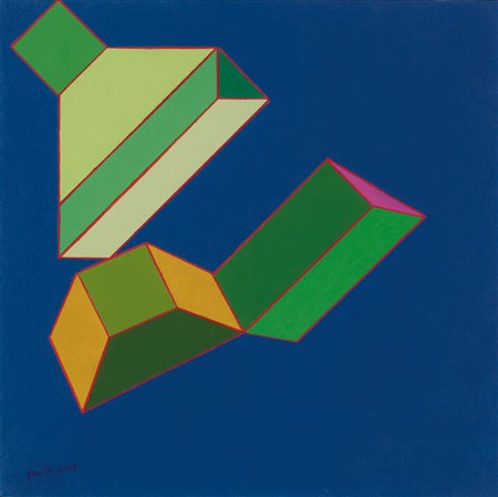 ACHILLE PERILLI Roma 28/01/1927 La punta viola, 2005 tecnica mista su tela...