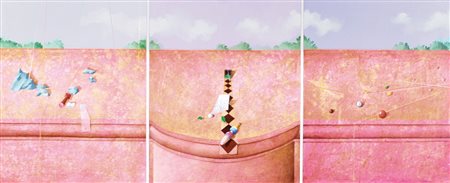 FRANCESCO STEFANINI Versilia 1948 Un'idea classica, 1985 trittico, olio su...