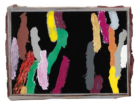 OROS Sarroch 12/03/1956 Notte d'estate acrilico su tela cm. 50x70, titolo e...