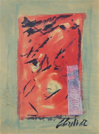 SANDRO CHERCHI Genova 1911 - Torino 1998 Senza titolo, 1962 tecnica mista e...