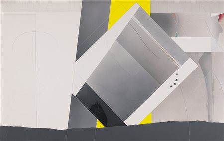 ANGELO CAGNONE Carcare (Sv) 05/03/1941 Scena II, 1983 olio e collage su tela...