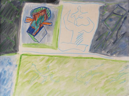 RICCARDO LICATA Torino 20/12/1929 Composizione, 1963-64 tempera su carta...