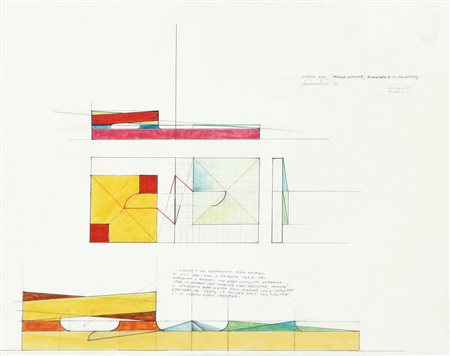 GIO POMODORO Orciano di Pesaro 1930 - Milano 21/12/2002 Schema per "Tavola...