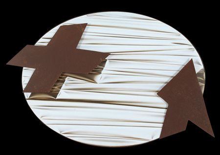 UMBERTO MARIANI Milano 16/11/1936 Senza titolo: X con freccia, 1989 acrilico...