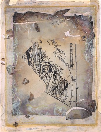 CLAUDIO COSTA Tirana (Albania) 22/06/1942 - Genova 1995 Landscape simulacro...