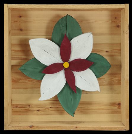 MARIO CEROLI Castelfrentano 1938 Le ninfee, 1996 scultura in legno dipinto...