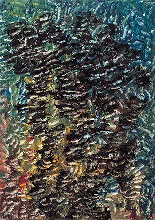 MARIO NIGRO Pistoia 28/06/1917 - 1992 Composizione, 1959 smalto su cartone...