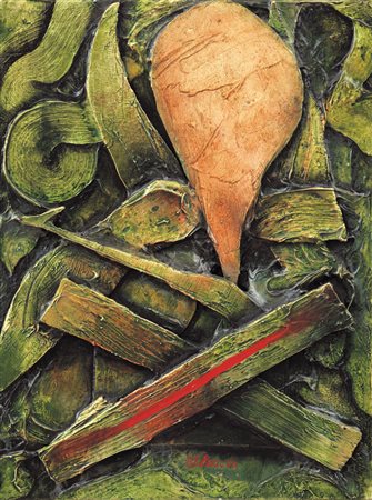 LUCIO DEL PEZZO Napoli 1933 Pittura (piccolo Achab), 1962 tecnica mista e...