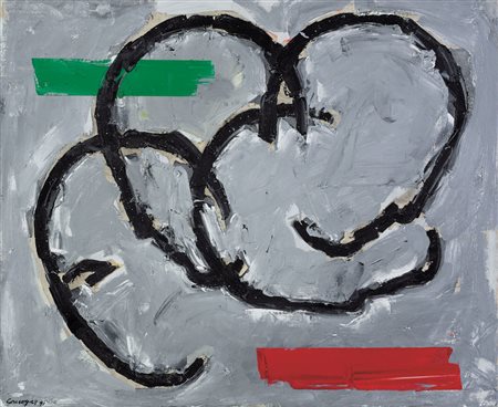 RAFAEL CANOGAR Toledo 1935 Escena urbana n° 6-91, 1991 olio su tela cm....