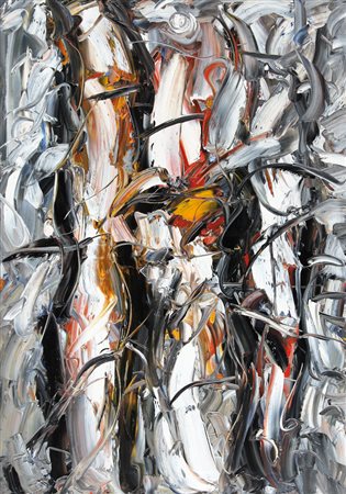 MARIO FALCHI Porto Maurizio 1950 Senza titolo olio su tela cm. 100x70, firma...