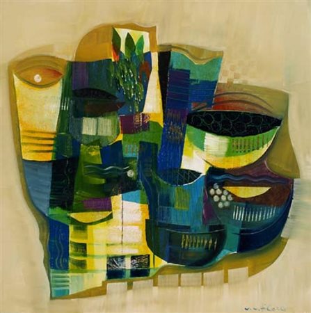 VITTORIOMARIA DI CARLO S. Marco in Lamis (Fg) 1939 Sari Sari olio e collage...