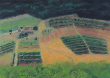 MARIO MADIAI Livorno 1944 Raddo in Chianti, 1995 olio su tela cm. 50x70,...