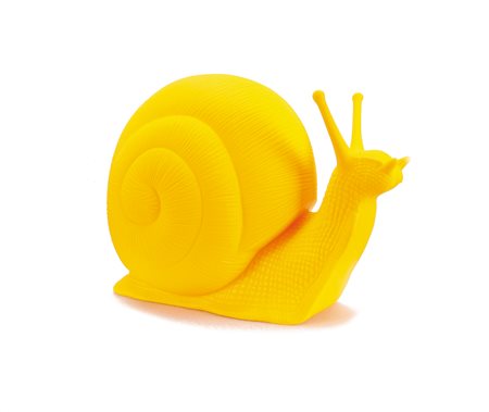 CRACKING ART Chiocciola multiplo in plastica gialla cm. 110x65x82, esemplare...