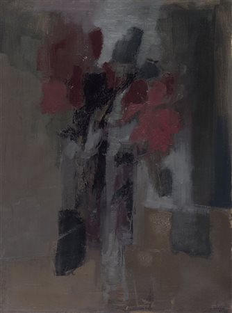 GIUSEPPE AJMONE Carpignano Sesia 17/02/1923 - 07/04/2005 Fiori, 1961 olio su...