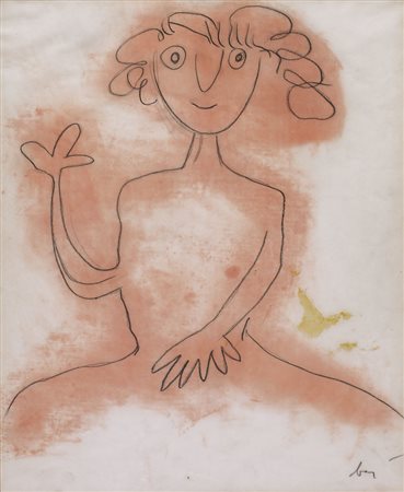 ENRICO BAJ Milano 31/10/1924 - Varese 15/06/2003 Figura, (1963) tecnica mista...