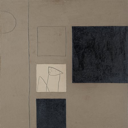 GIANFRANCO ASVERI Fiorenzuola D'Arda 1948 Composizione, 1990 tecnica mista su...