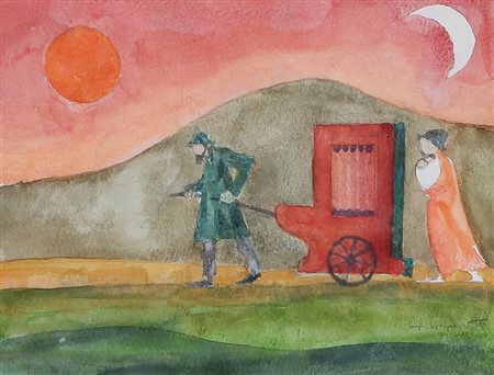 TRENTO LONGARETTI Treviglio (Bg) 27/09/1916 Senza titolo acquerello su carta...