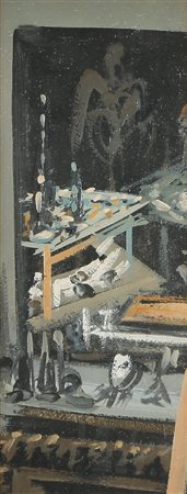 GIANCARLO OSSOLA Milano 1935 Specchio, 1992 olio su tela cm. 38x15,5; firma,...