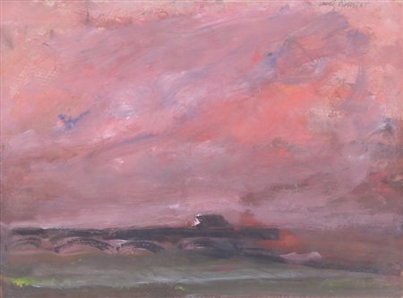 WALTER PIACESI Ascoli Piceno 18/09/1929 Tramonto, 1965 olio su cartone cm....